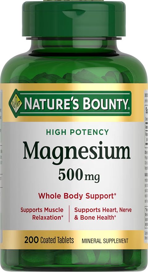 Nature's Bounty: magnesio 500 mg, tabletas de alta potencia