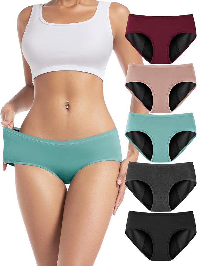 TIICHOO: ropa interior menstrual, paquete de 5